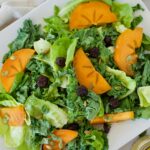 gluten free and dairy free kale and persimmon salad