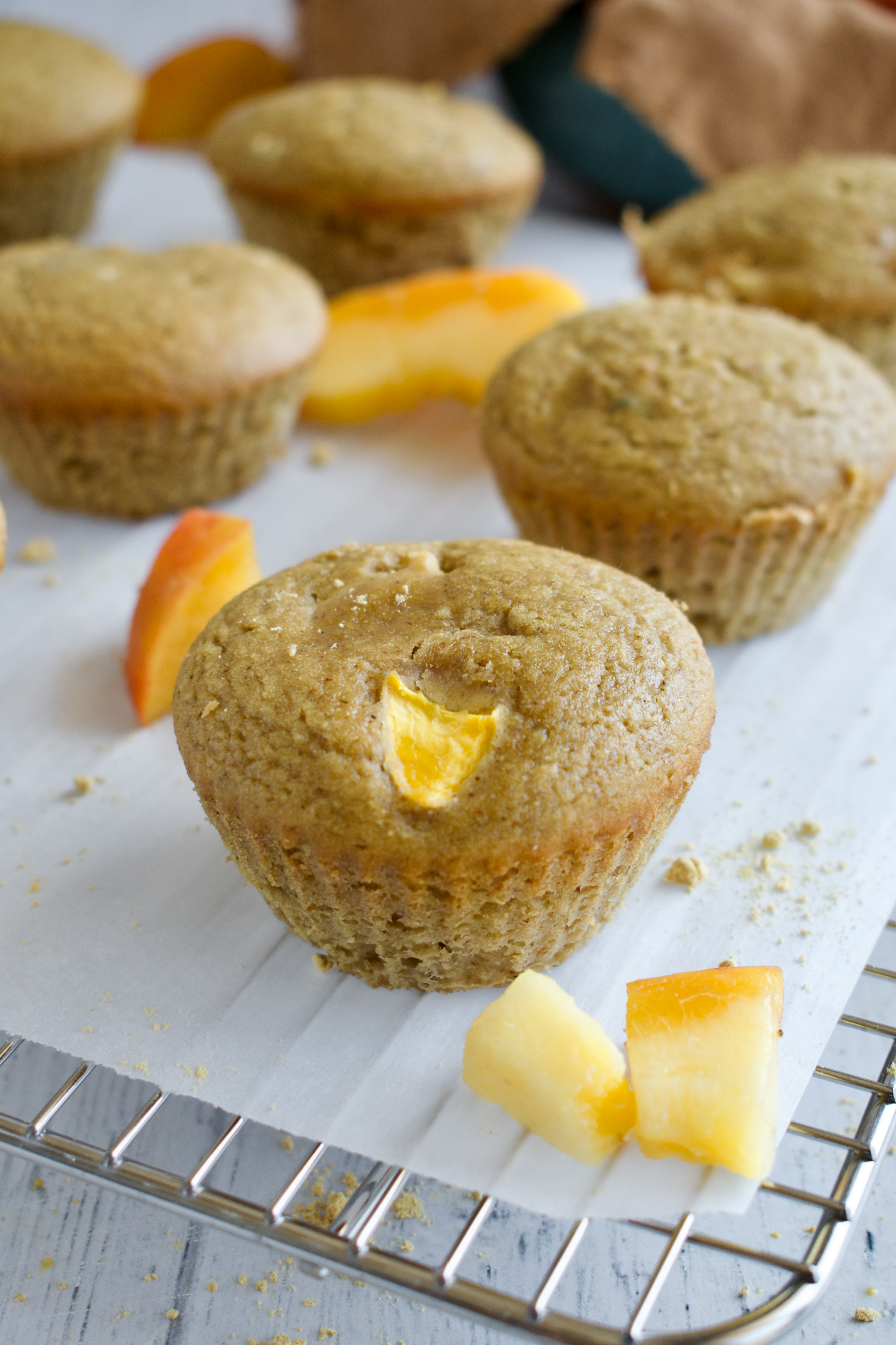 paleo and dairy free ginger peach muffins