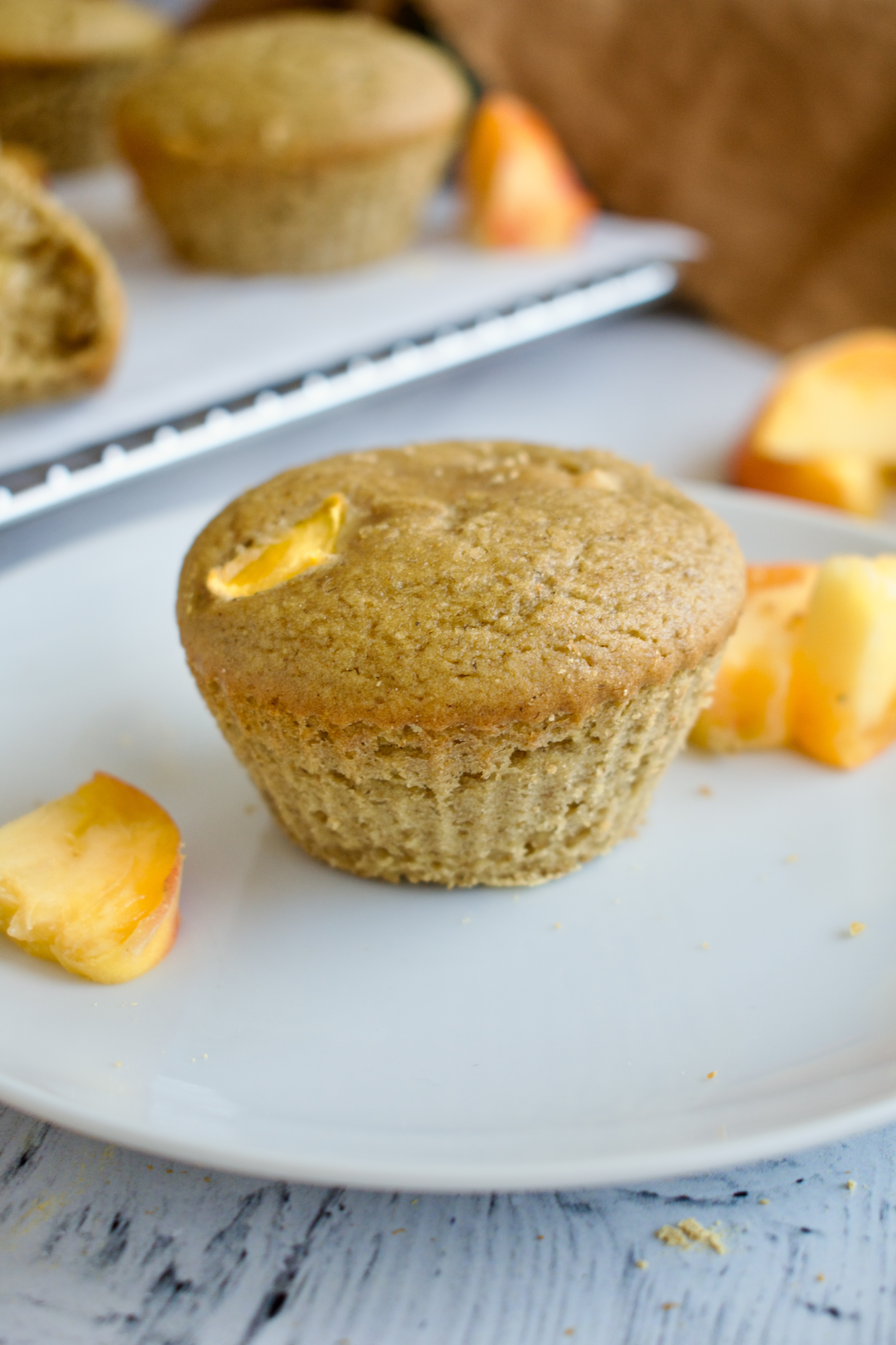 paleo ginger peach muffins