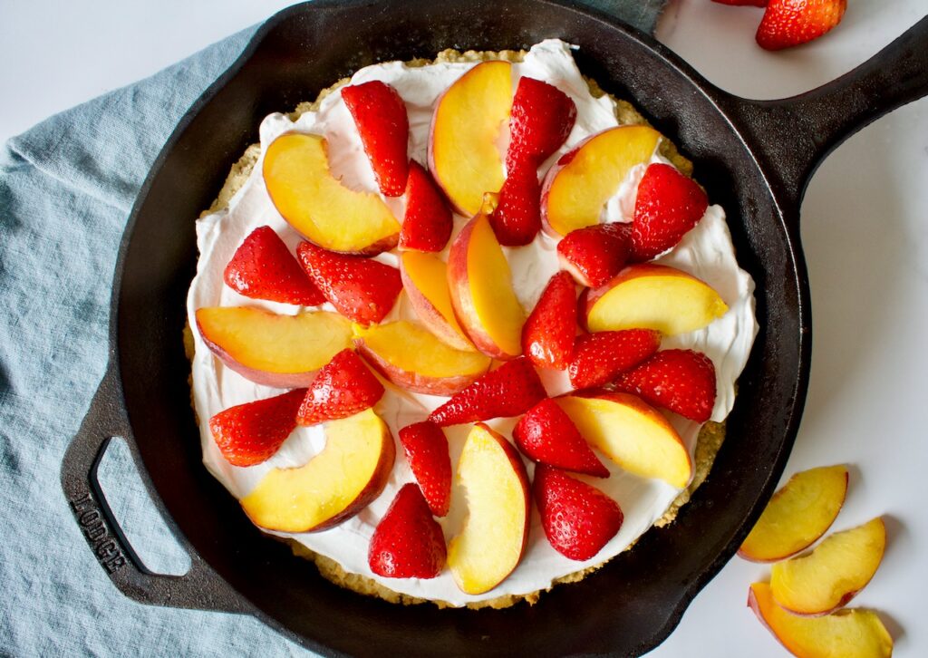 gluten free strawberry shortcake with peaches