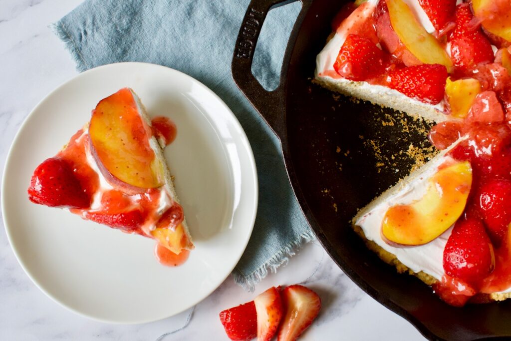 gluten free strawberry shortcake with peaches