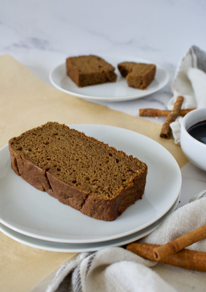 gluten free and dairy free gingerbread banana bread