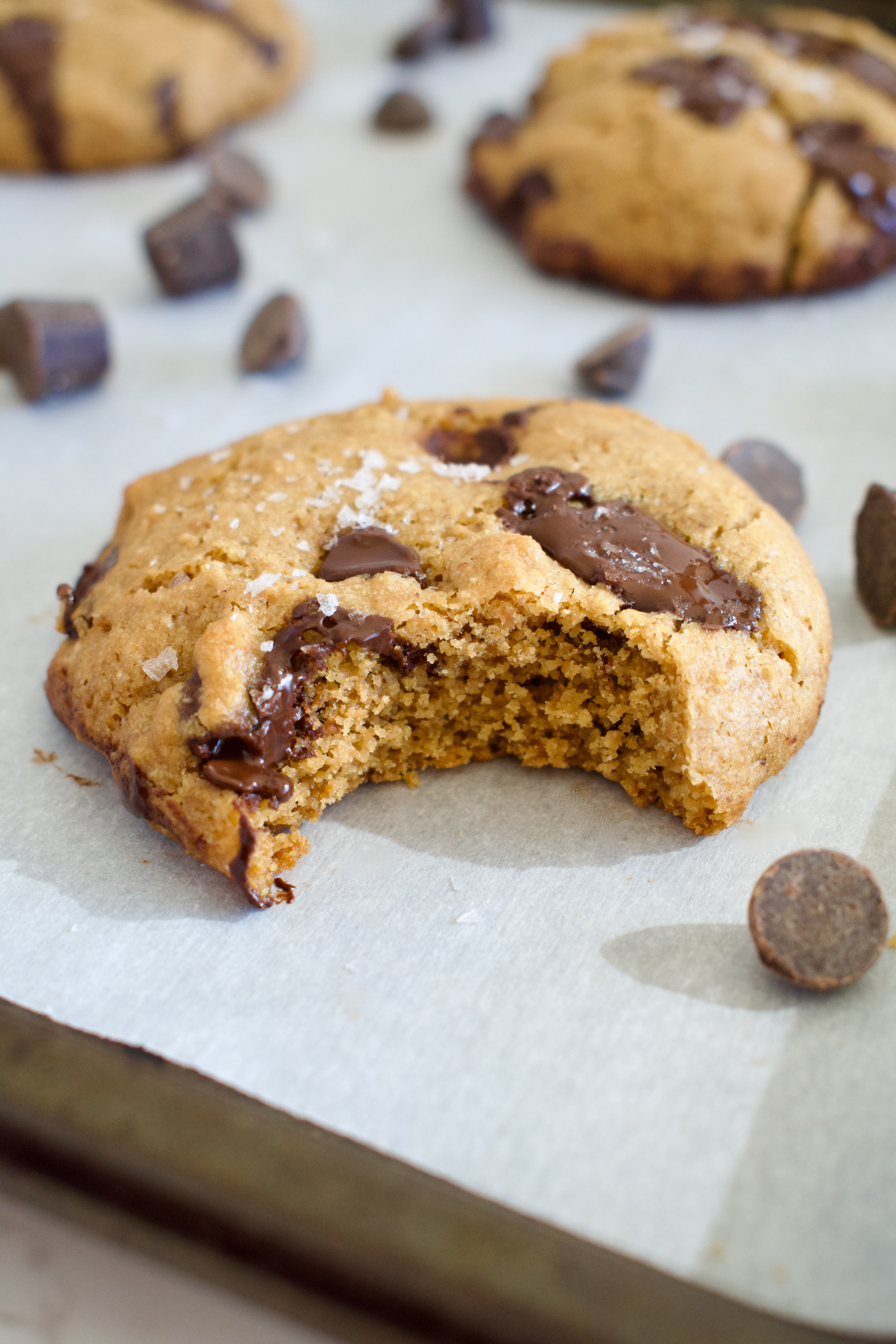 gluten free browned coconut butter chocolate chip cookies