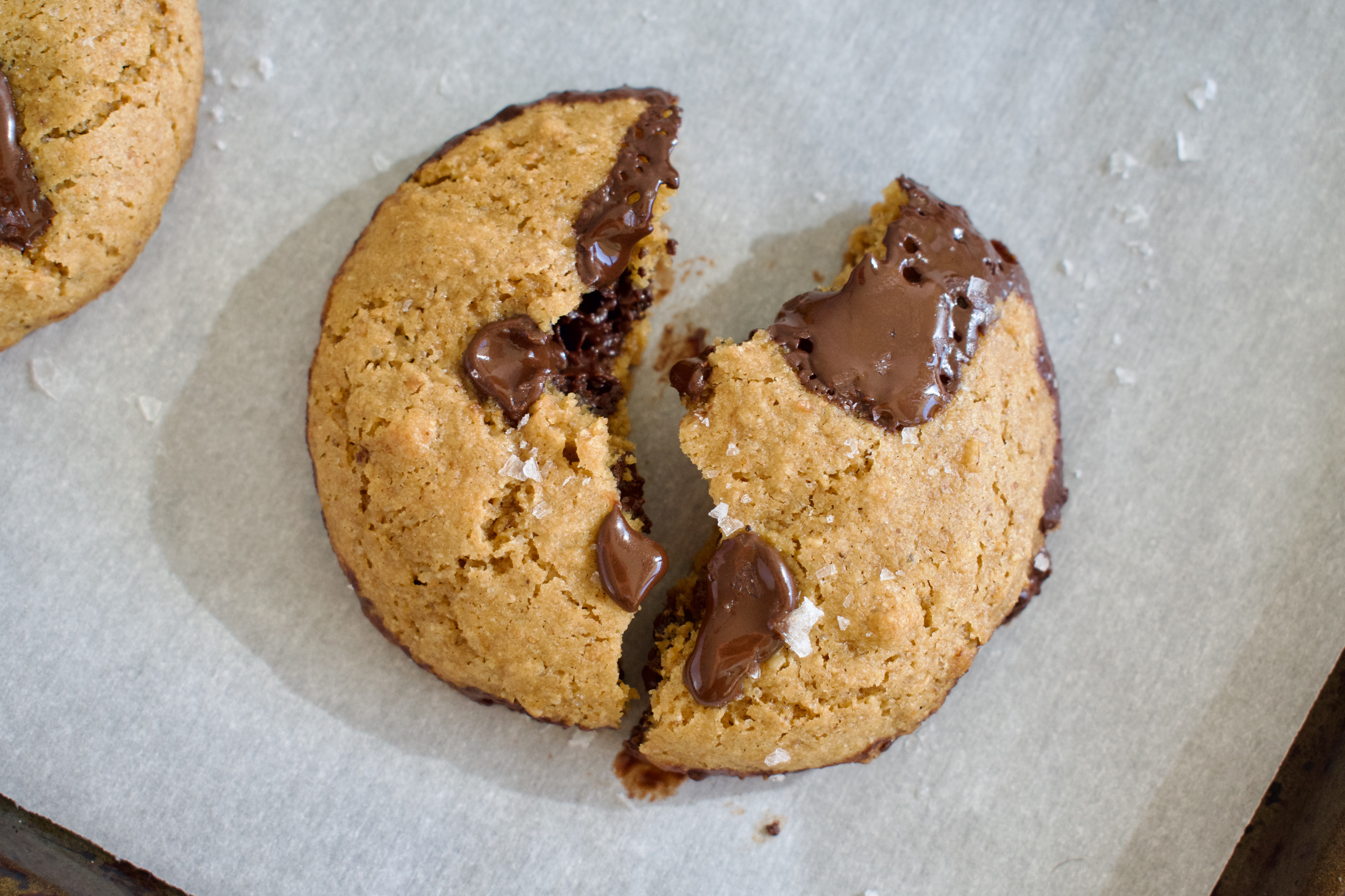 gluten free and dairy free browned coconut butter chocolate chip cookies