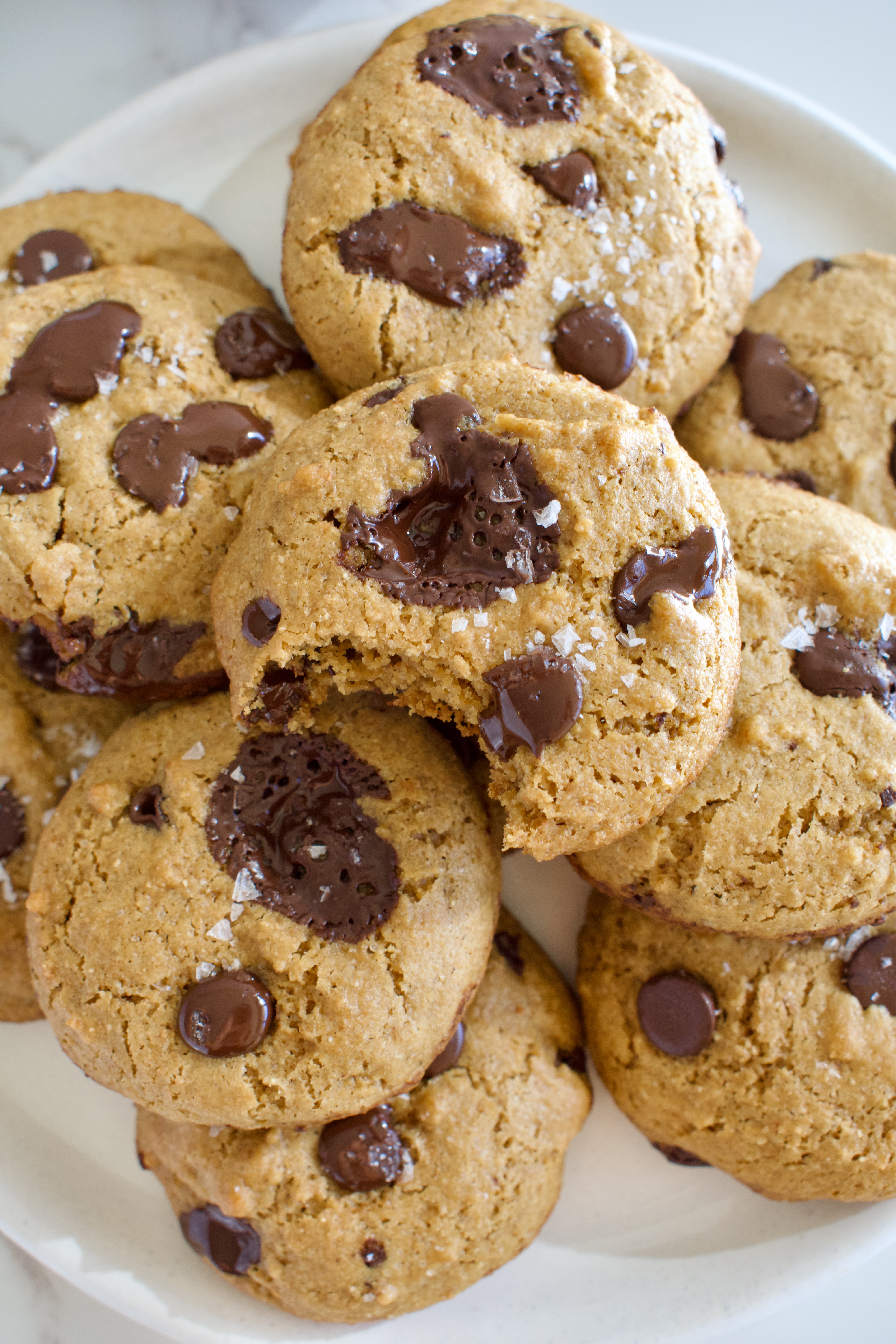 gluten free and dairy free browned coconut butter chocolate chip cookies