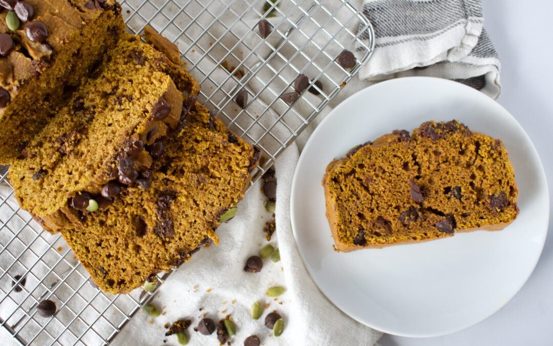 gluten free and dairy free allergy friendly chocolate chip pumpkin bread