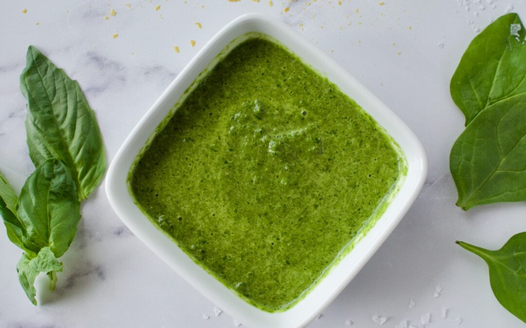 Allergy Friendly Spinach Pesto (Nut Free, Low FODMAP and Vegan)