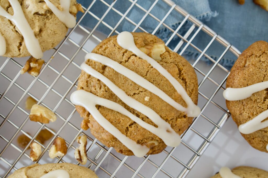 gluten free and dairy free lower sugar maple walnut cookies