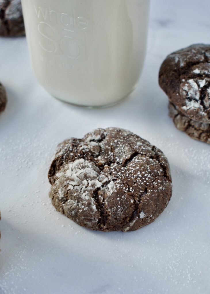gluten free and dairy free chocolate crinkle cookies