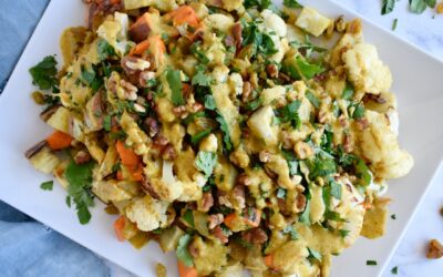 Curried Cauliflower and Sweet Potato Salad (Gluten Free & Vegan)