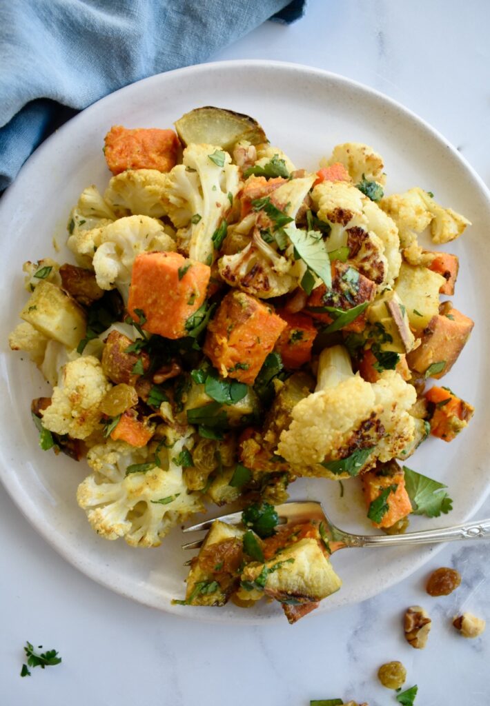 curried cauliflower and sweet potato salad