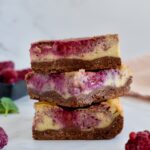 gluten free and dairy free raspberry cheesecake bars