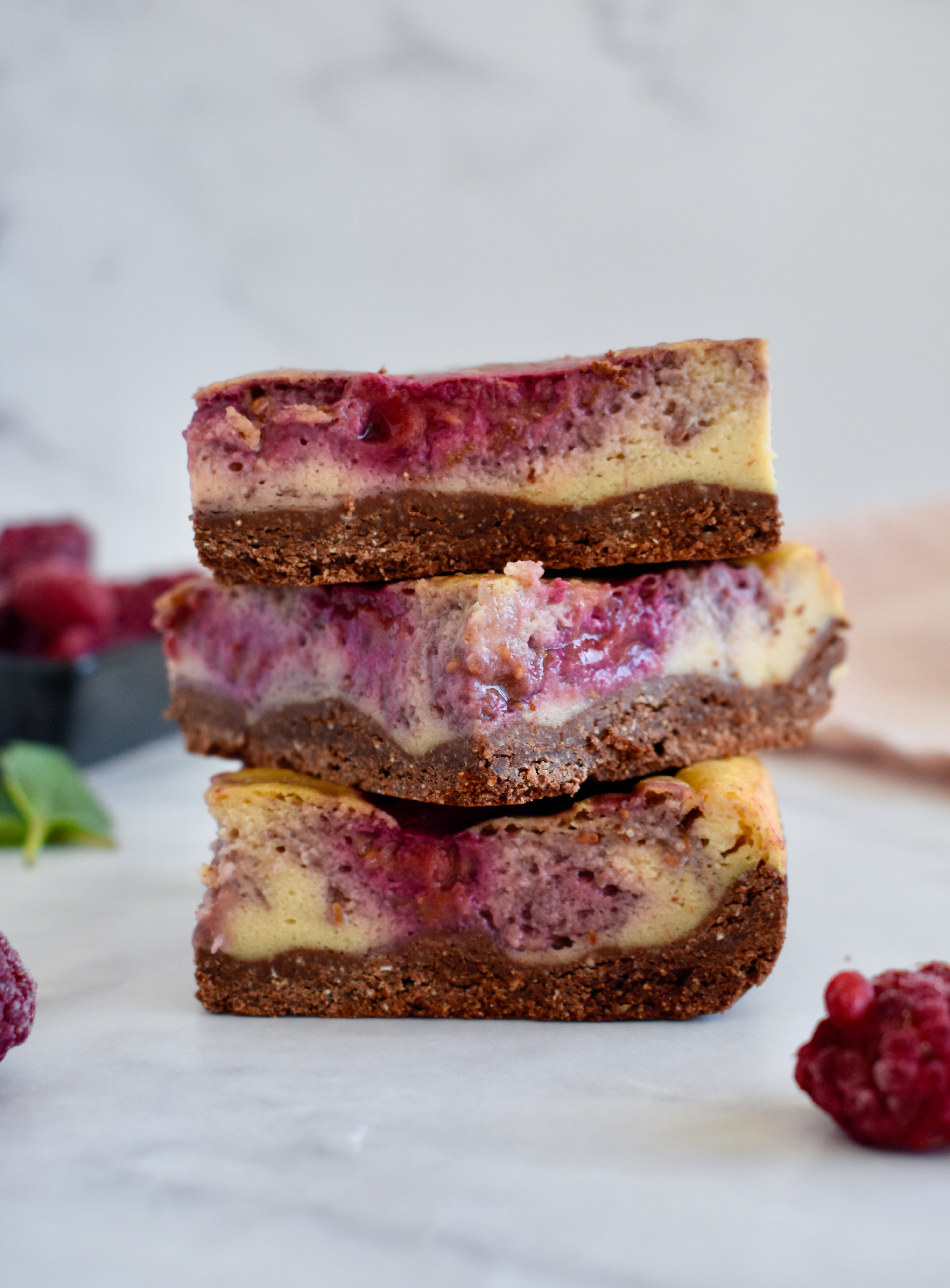 gluten free and dairy free raspberry cheesecake bars