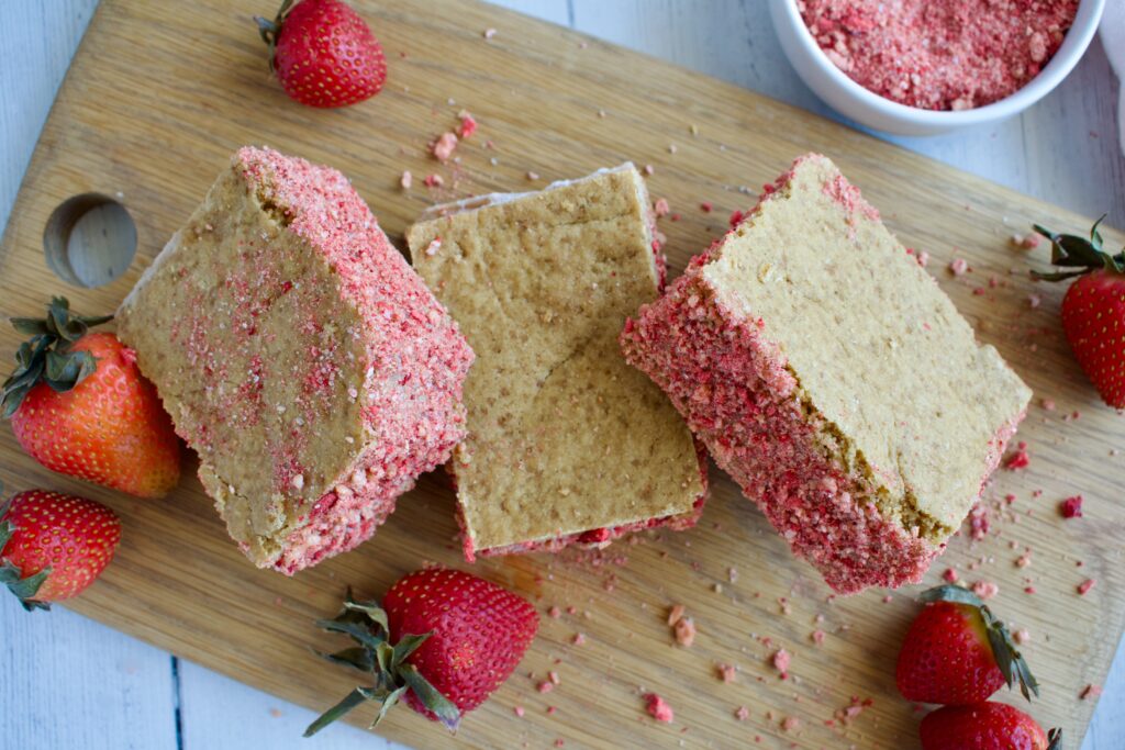 gluten free and dairy free strawberry shortcake ice cream sandwiches