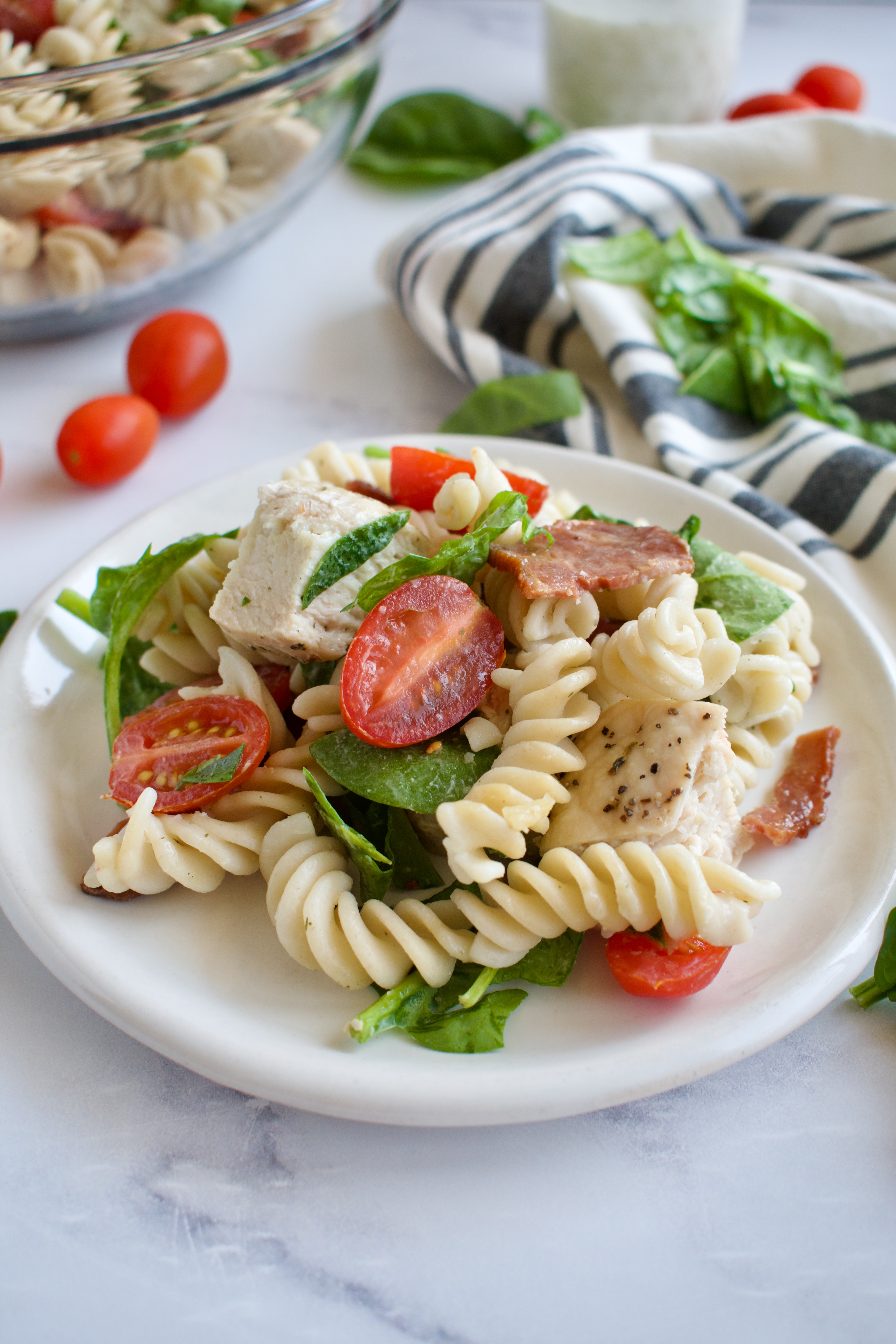 gluten free BLT pasta salad