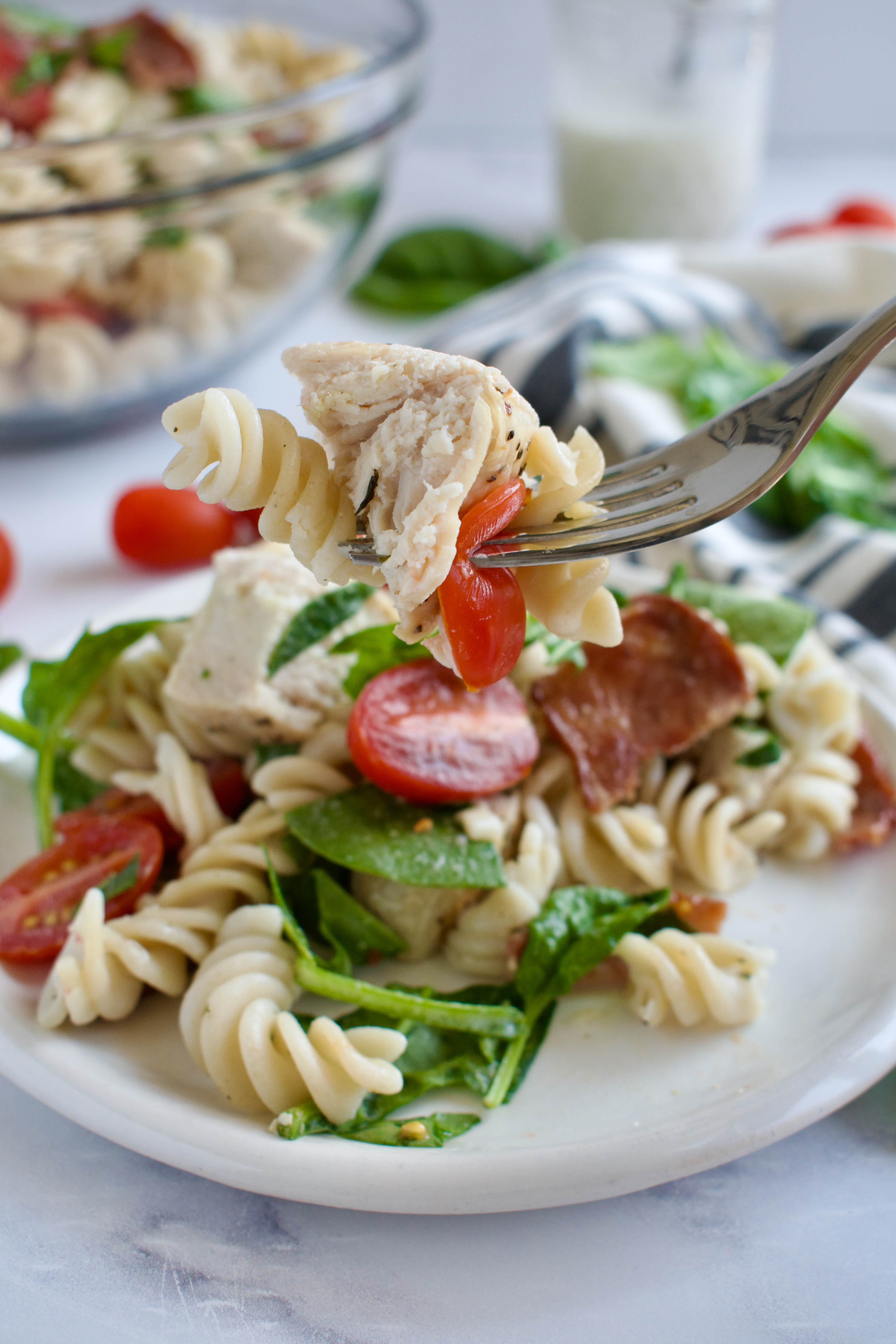 gluten free BLT pasta salad