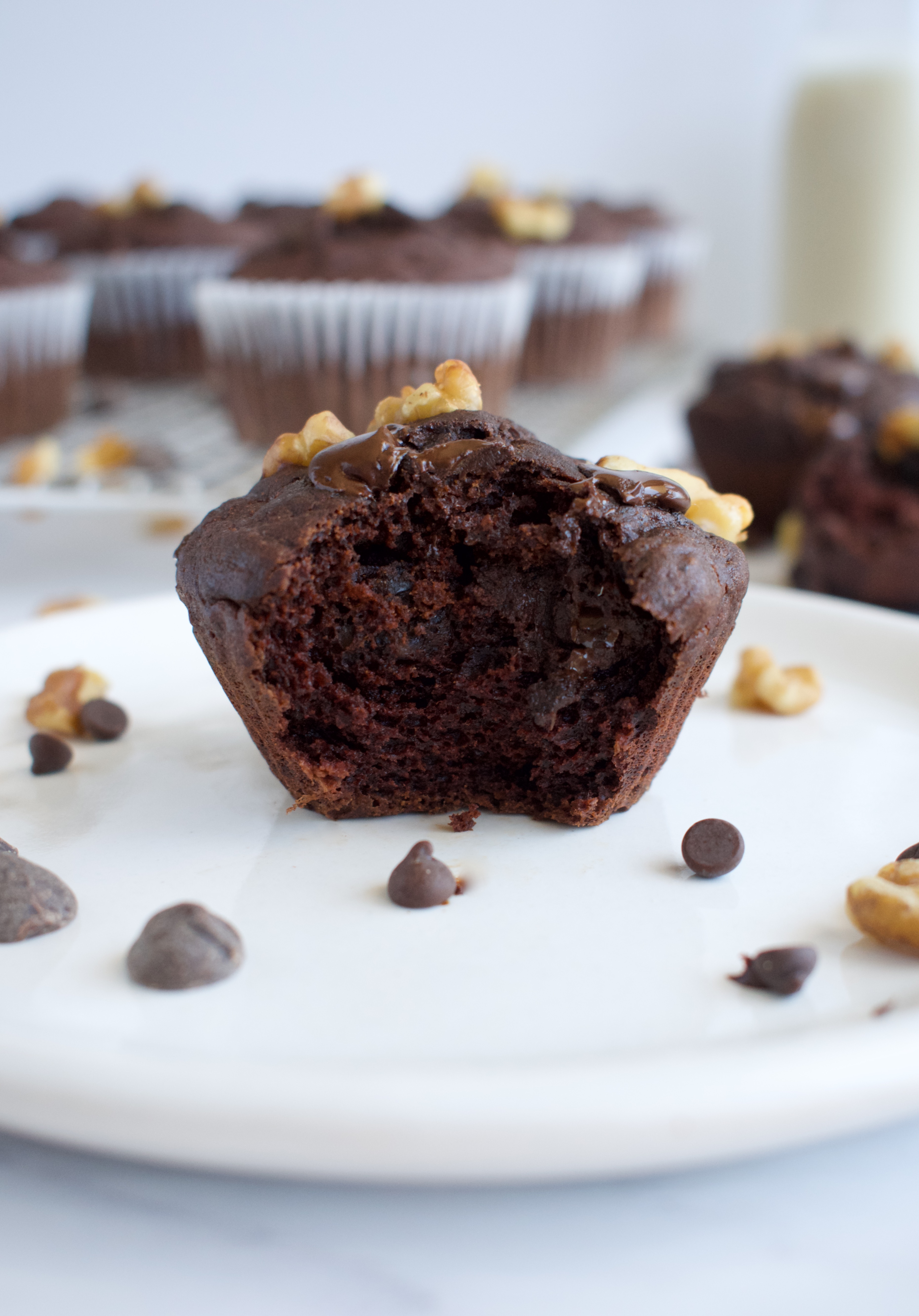 gluten free and dairy free chocolate banana muffins