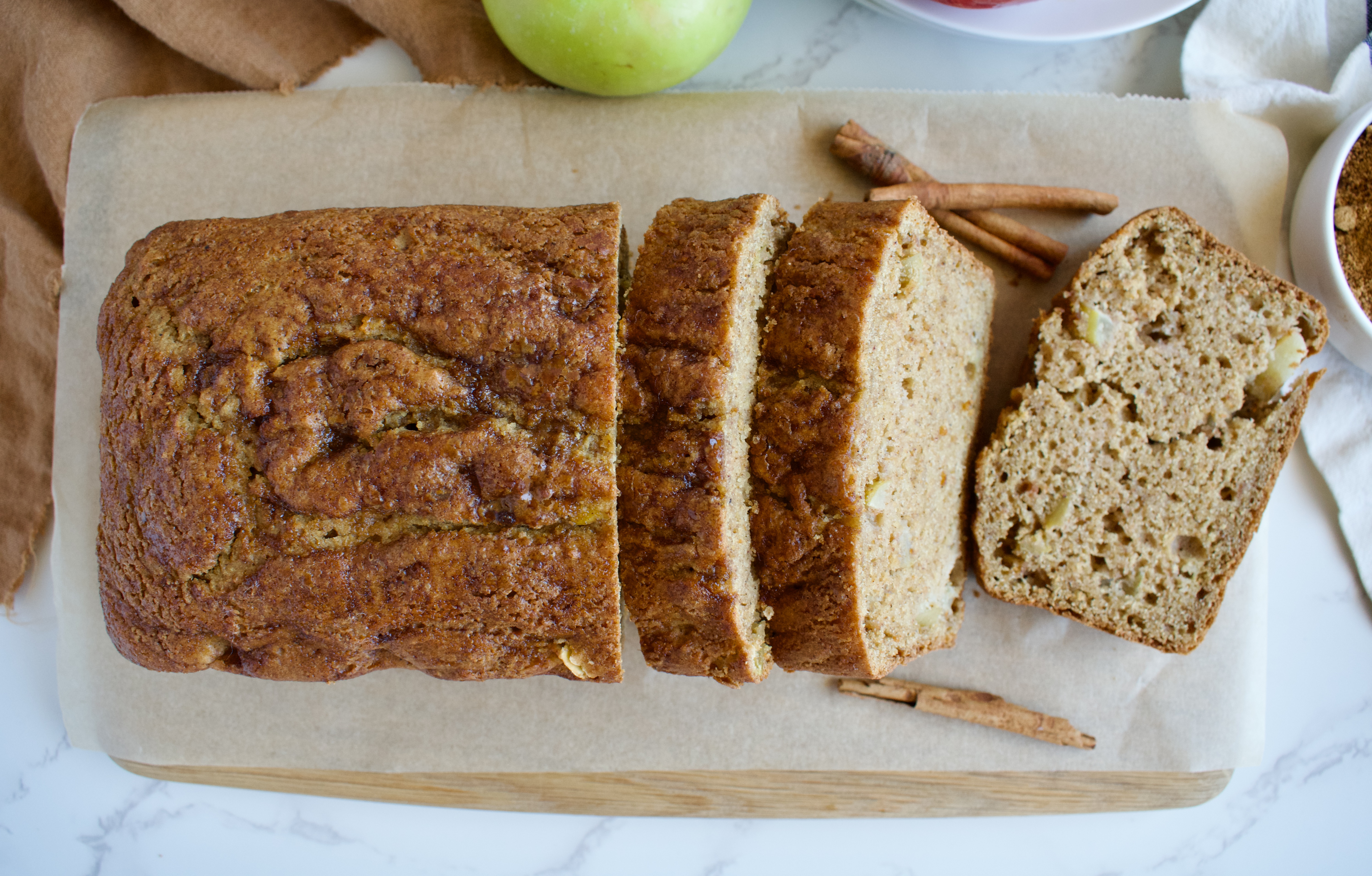 gluten free and dairy free apple cinnamon bread