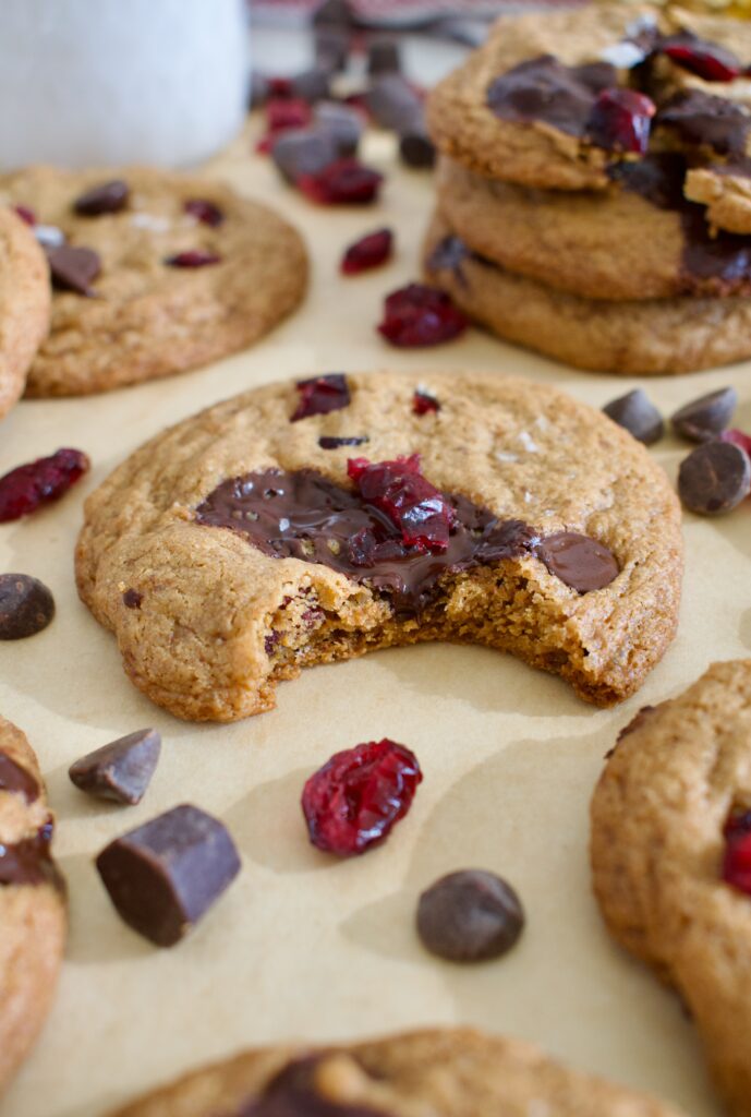 gluten free and dairy free cranberry chocolate chip cookies