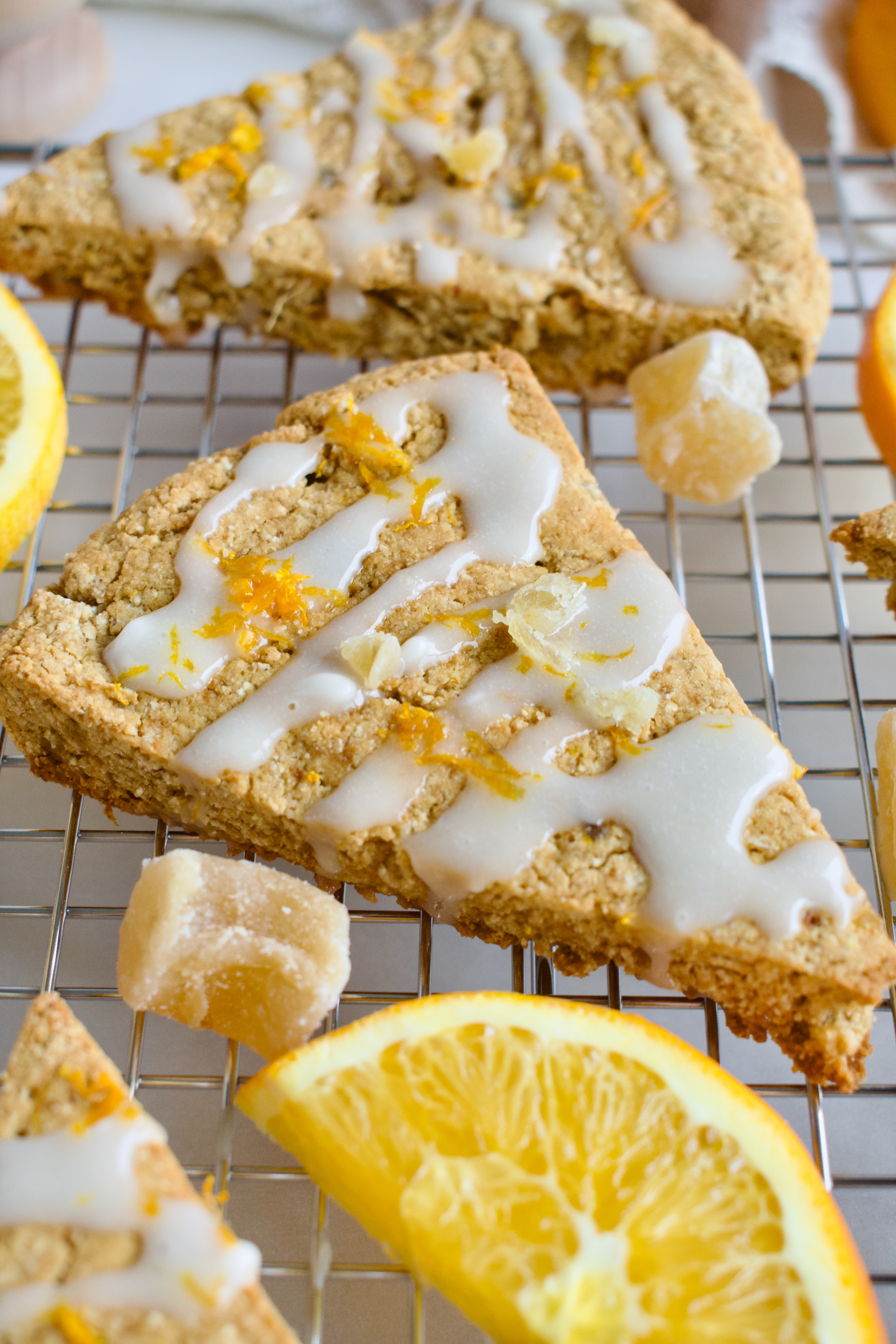 gluten free orange scones with candied ginger