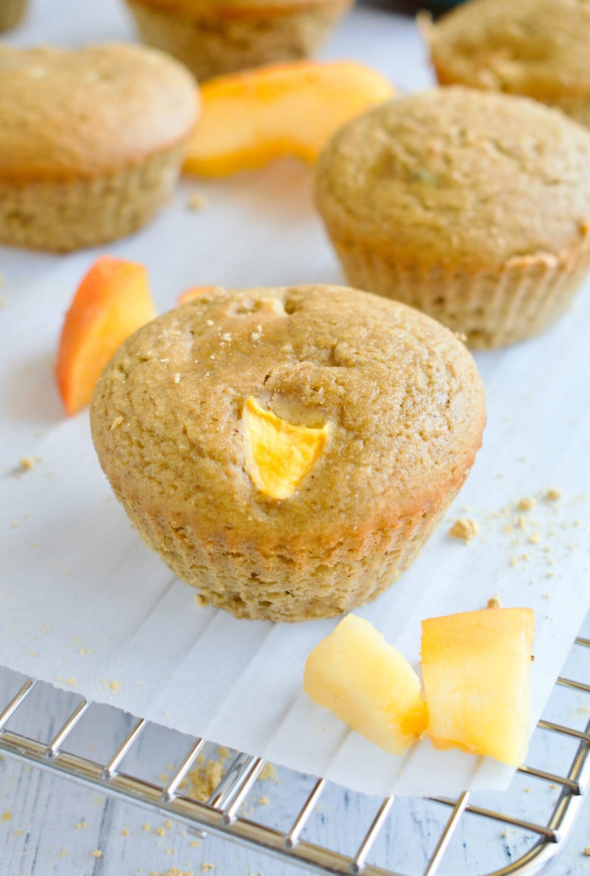 paleo ginger peach muffins