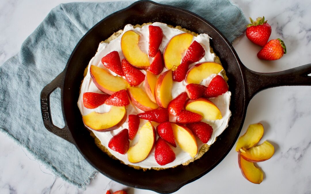 Gluten Free Peaches ‘N Cream Strawberry Shortcake (Paleo, Nut-free, Vegan option)