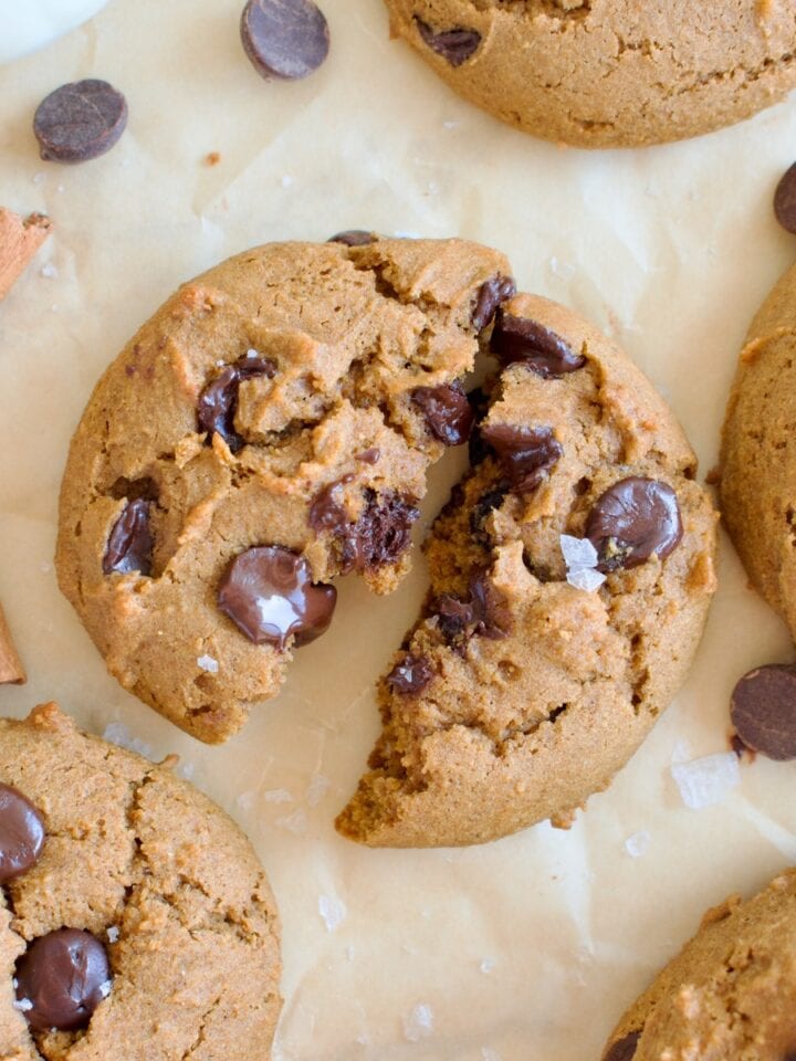 the best gluten free chocolate chip pumpkin cookies