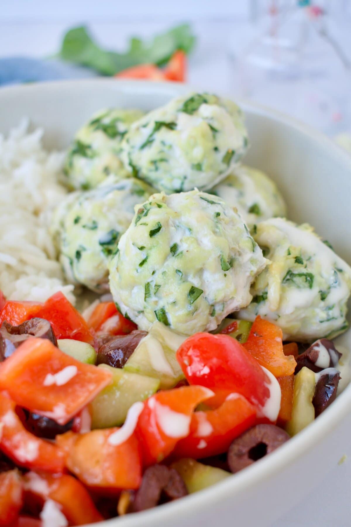 dairy free spinach and feta chicken meatballs