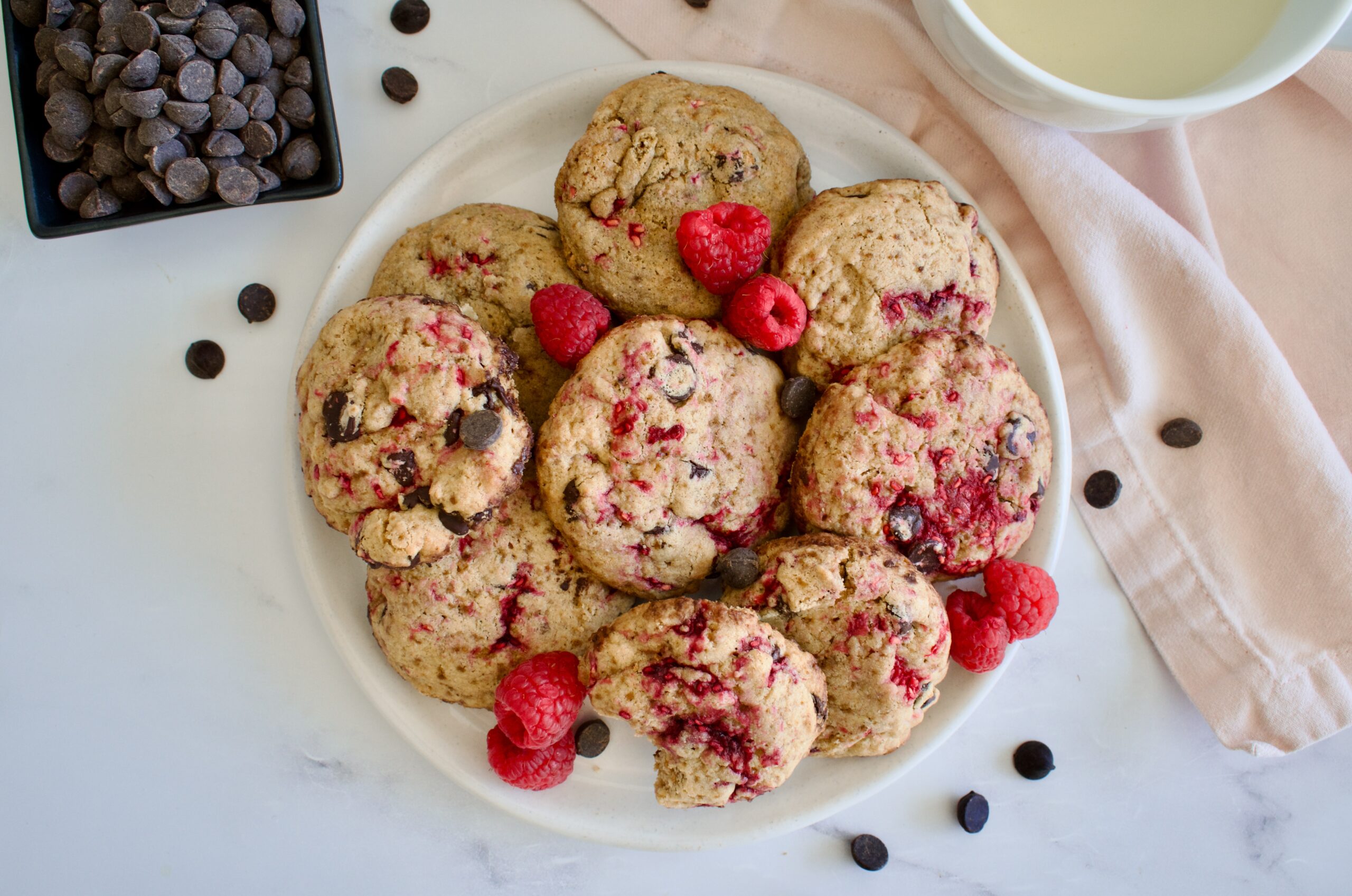 Gluten Free Raspberry Chocolate Chip Cookies