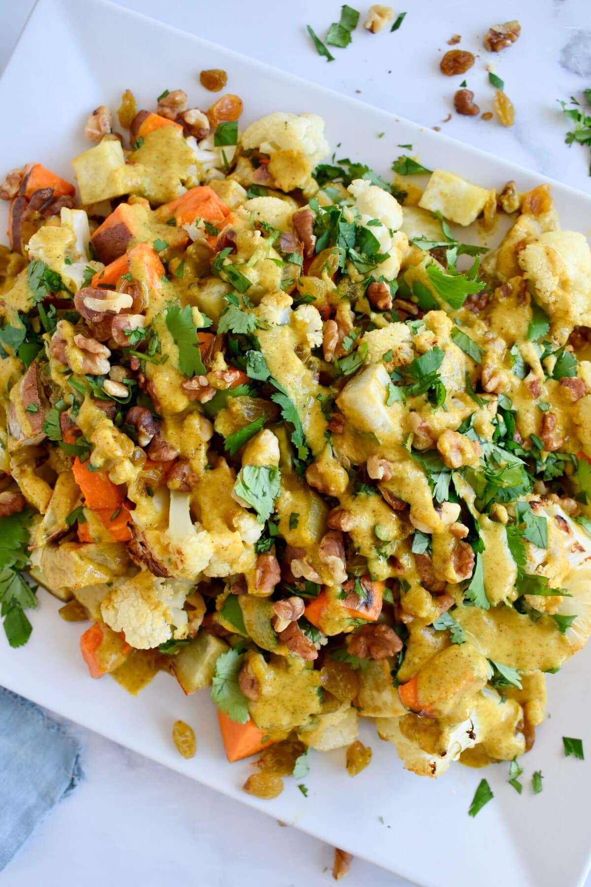 curried cauliflower sweet potato salad