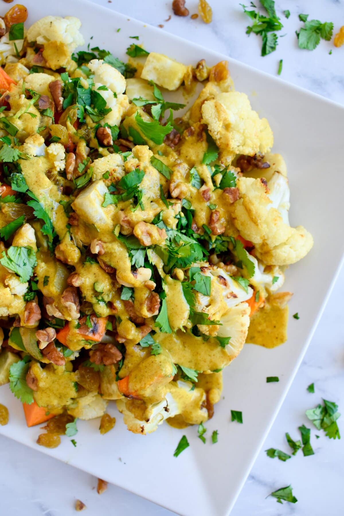 roasted cauliflower and sweet potato salad