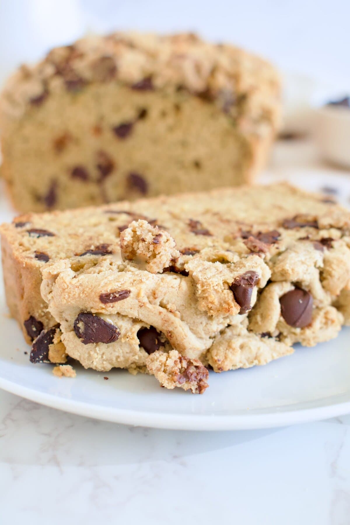 gluten free chocolate chip cookie bread with edible cookie dough