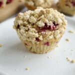 gluten free raspberry crumble muffin
