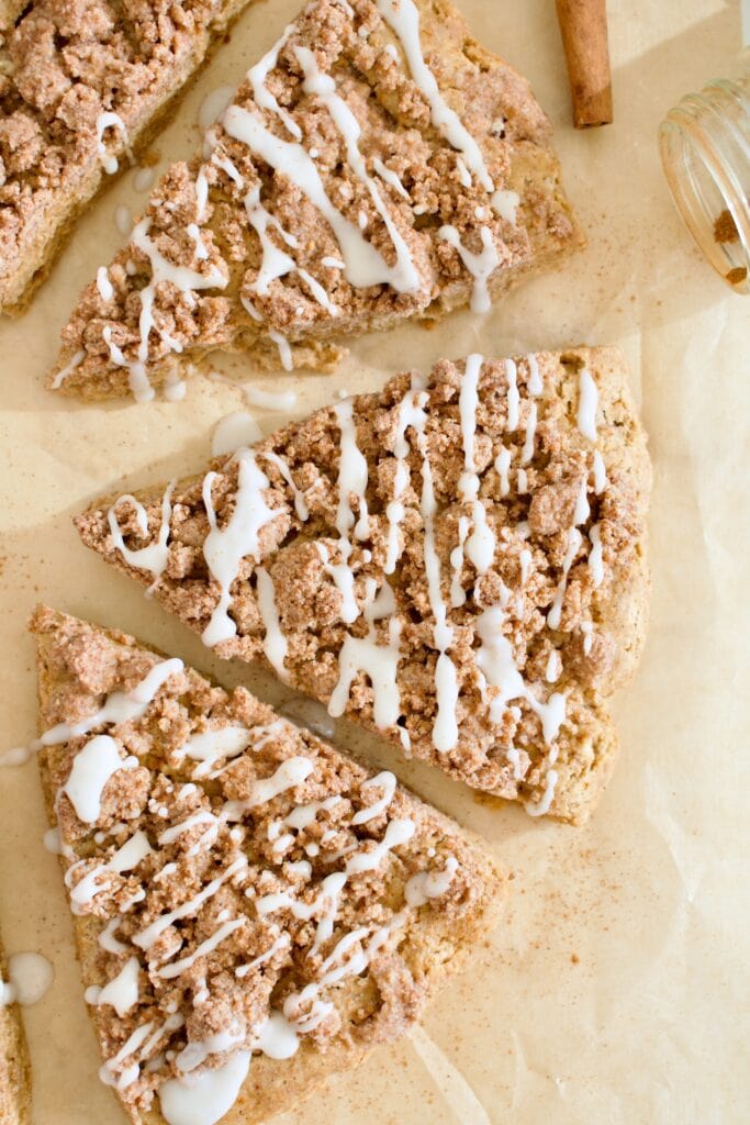 gluten free cinnamon crumble scones