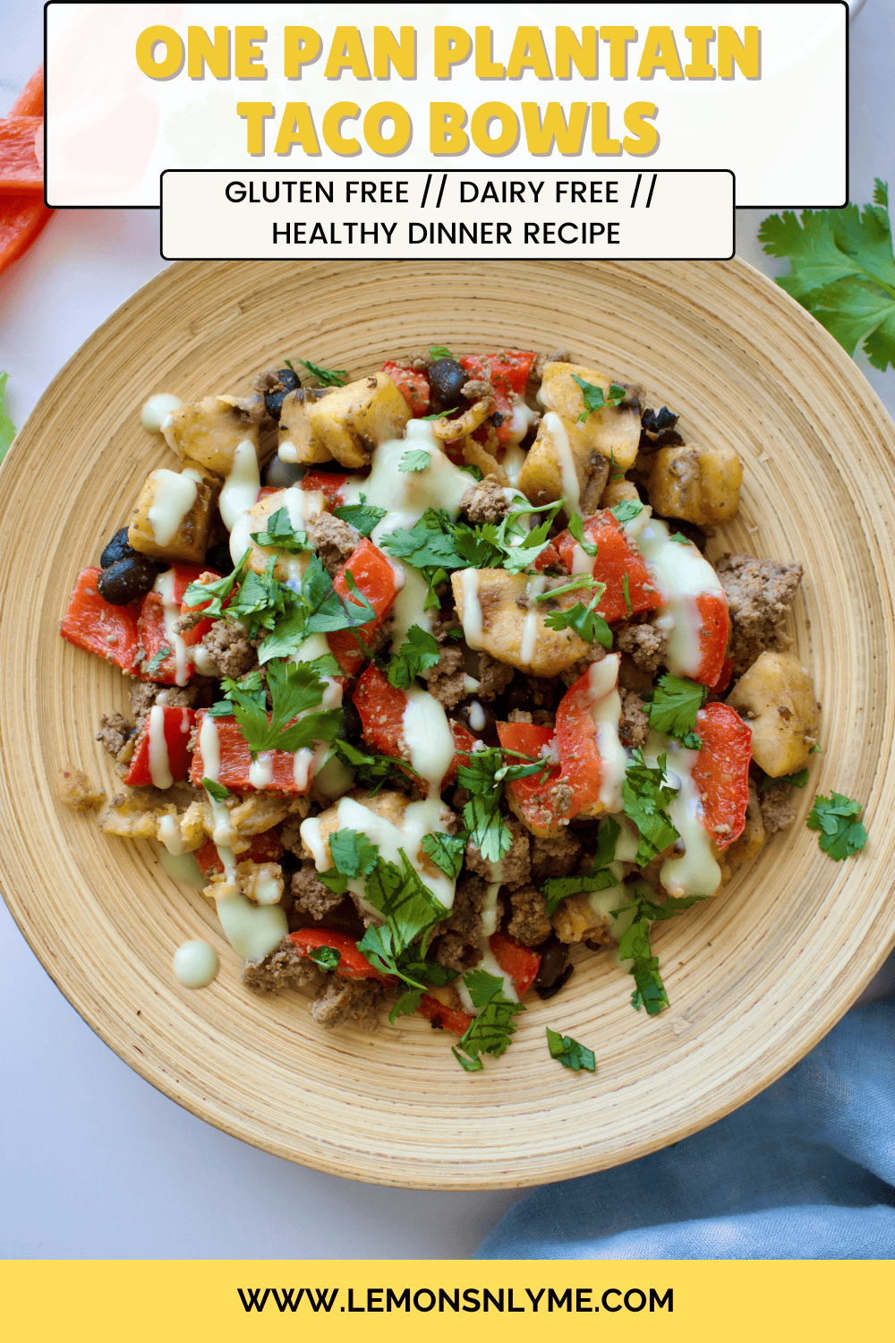 one pan plantain taco bowls