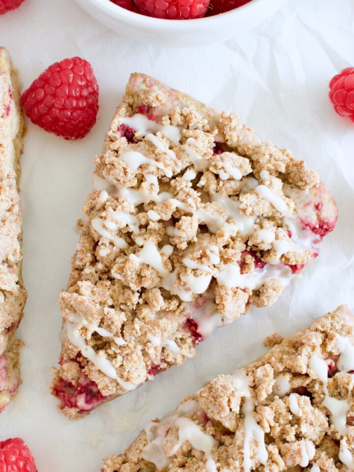 gluten free raspberry crumble scones