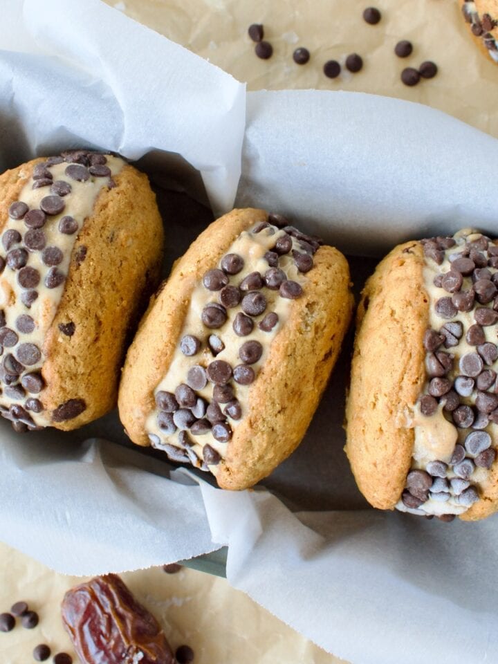 gluten free chocolate chip cookie ice cream sandwiches