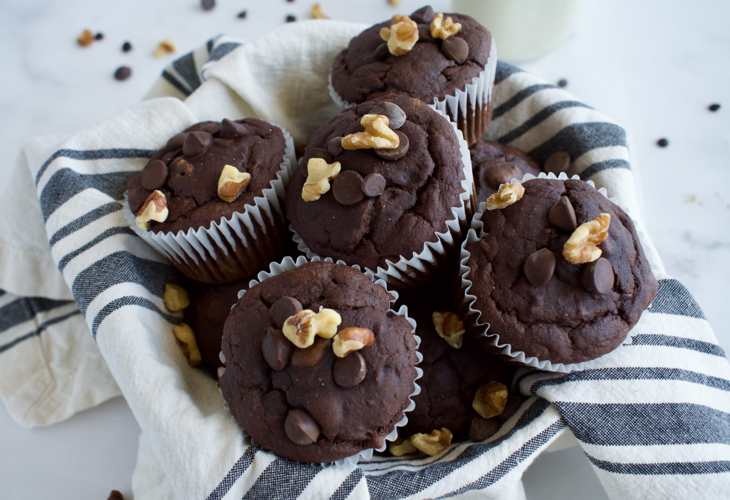 Gluten Free Chocolate Walnut Banana Muffins