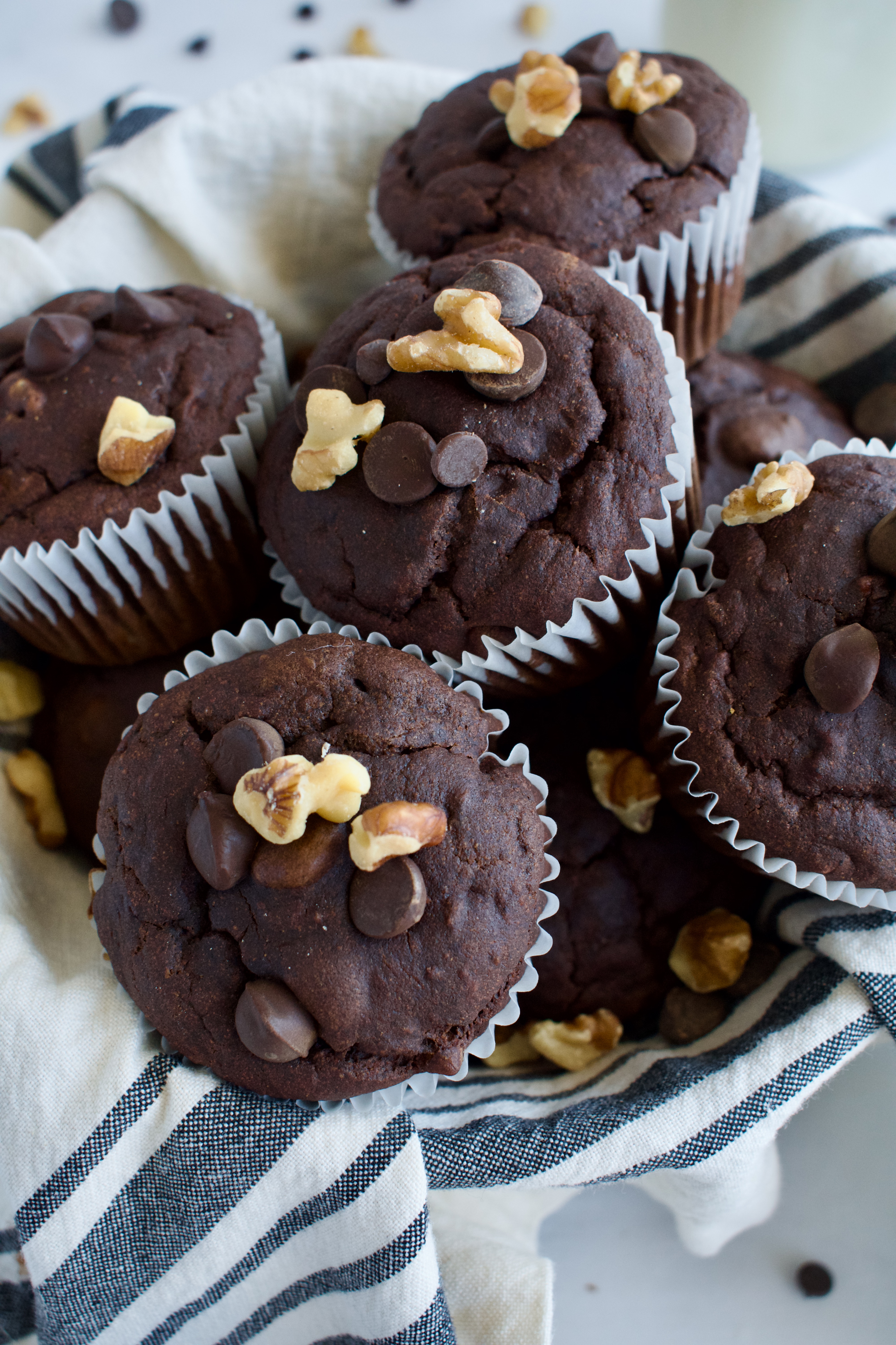 gluten free and dairy free chocolate banana muffins