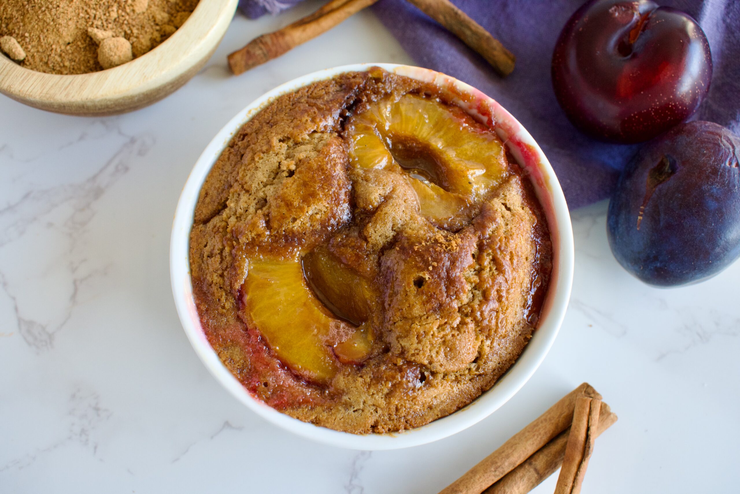 single serving gluten free plum cake