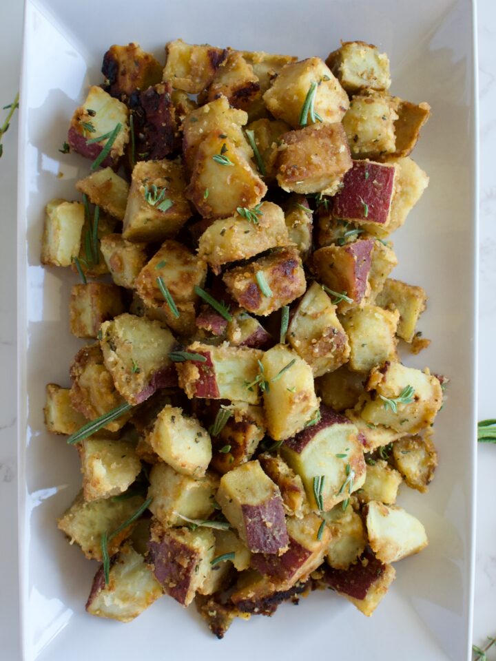 skillet herbed japanese sweet potatoes