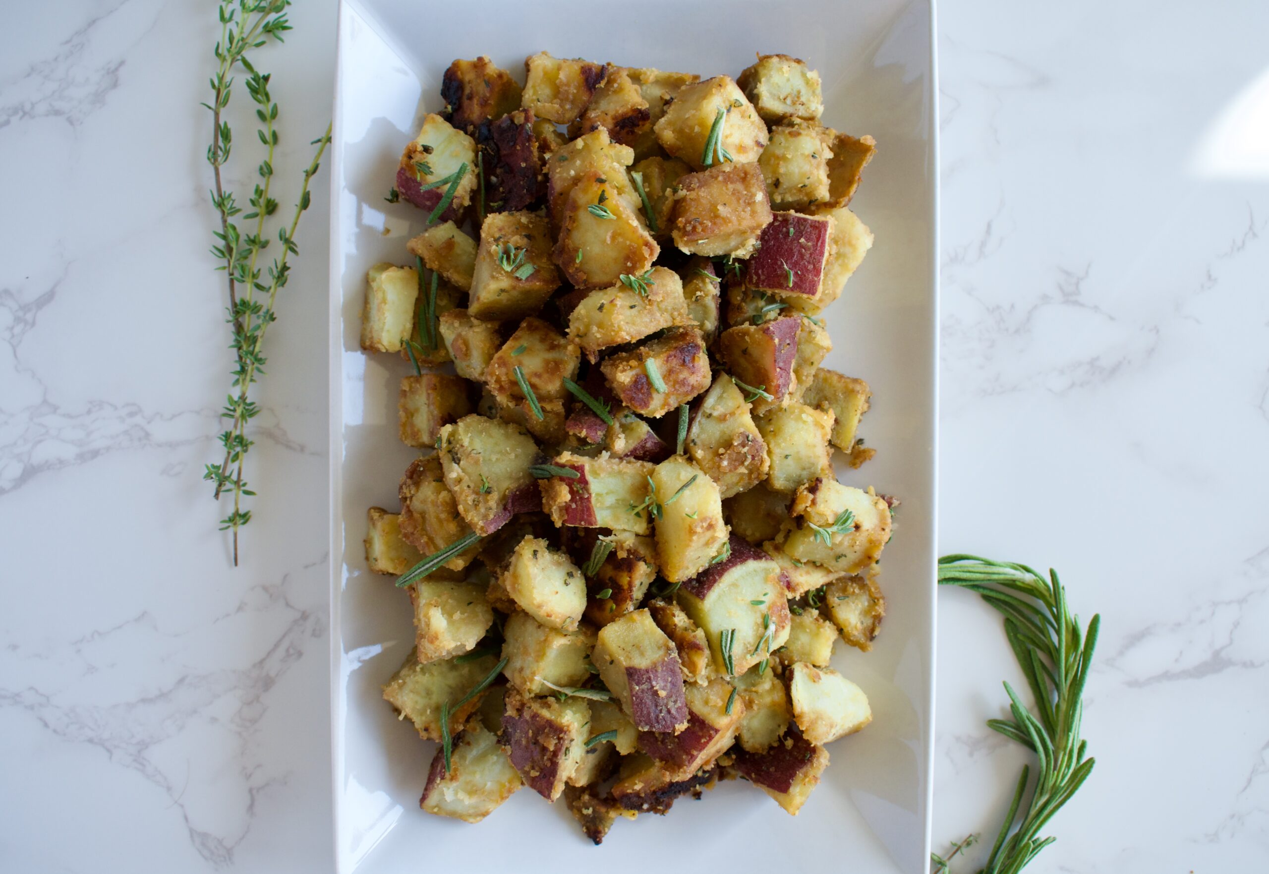 Skillet Herbed Japanese Sweet Potatoes (Paleo and Vegan)