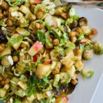 Brussels sprout salad with apples and chickpeas