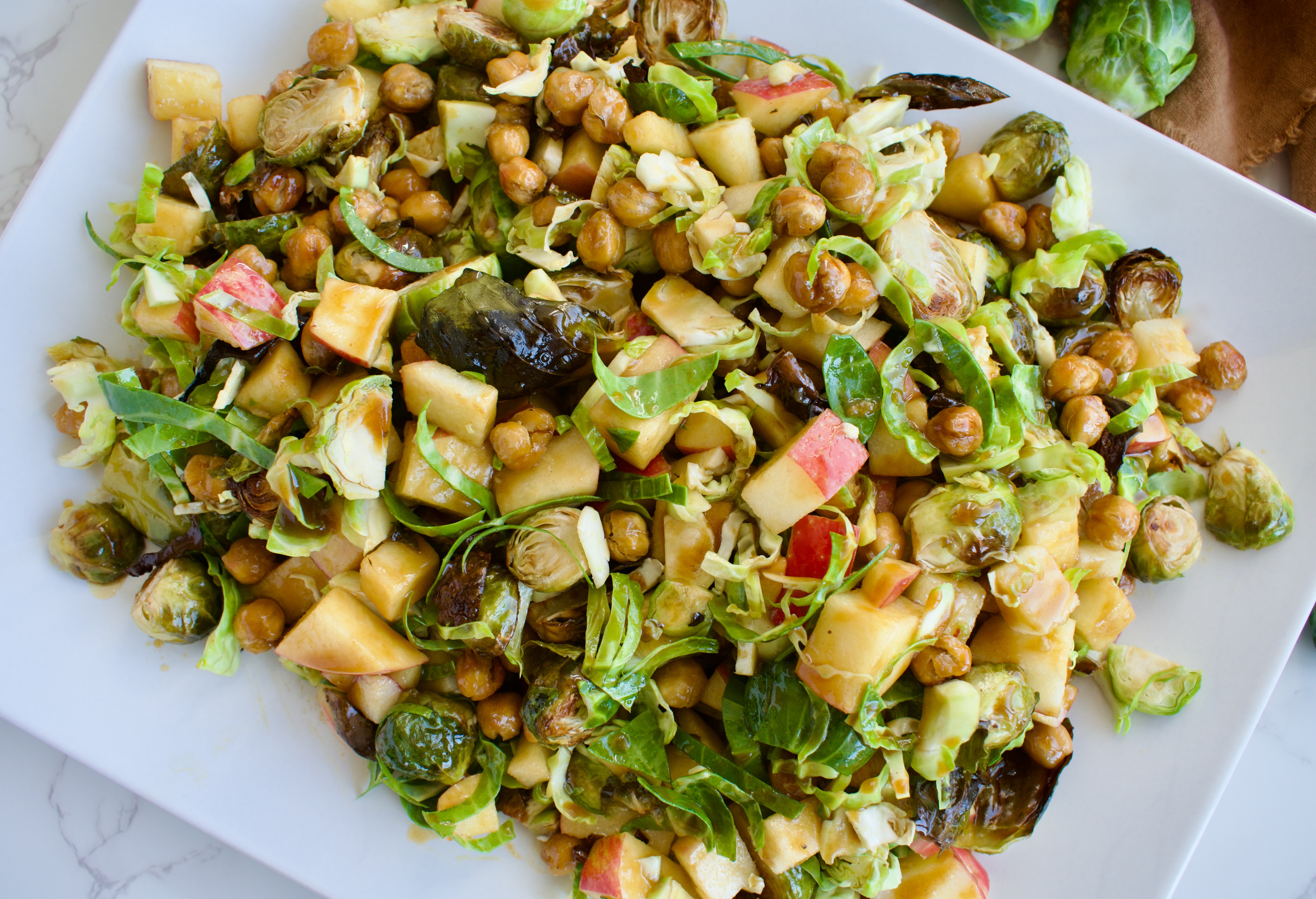 Brussels Sprouts Salad with Apples and Chickpeas (Gluten & Dairy Free)