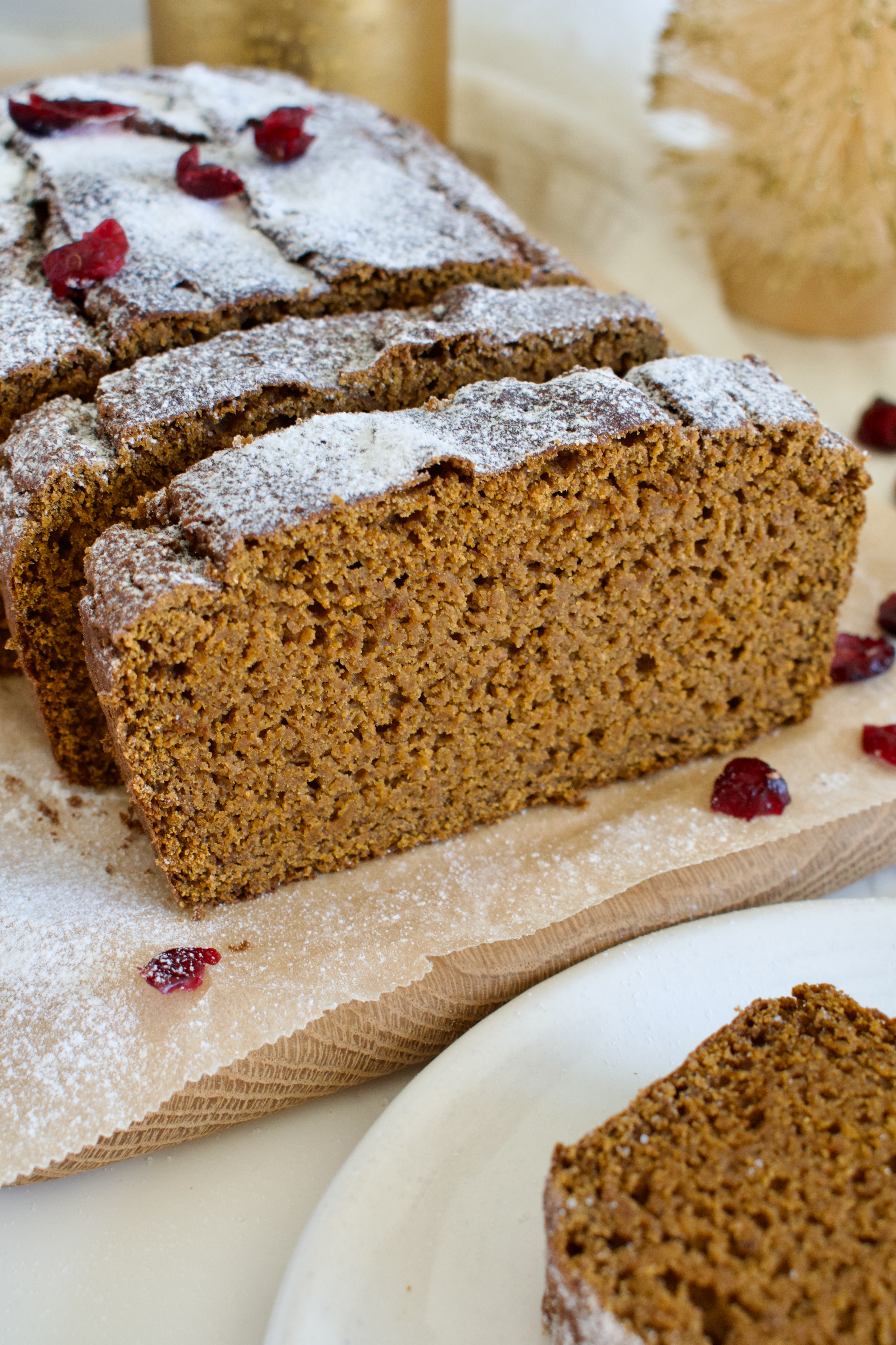 healthy gluten free and dairy free pumpkin gingerbread