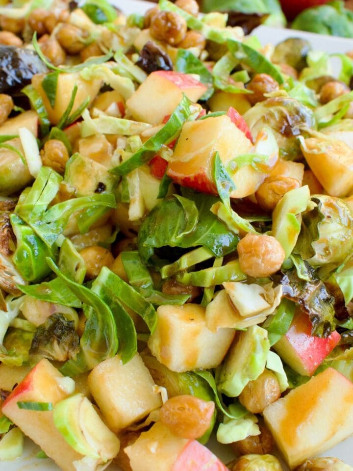 roasted Brussels Sprouts Salad with Apples and Chickpeas