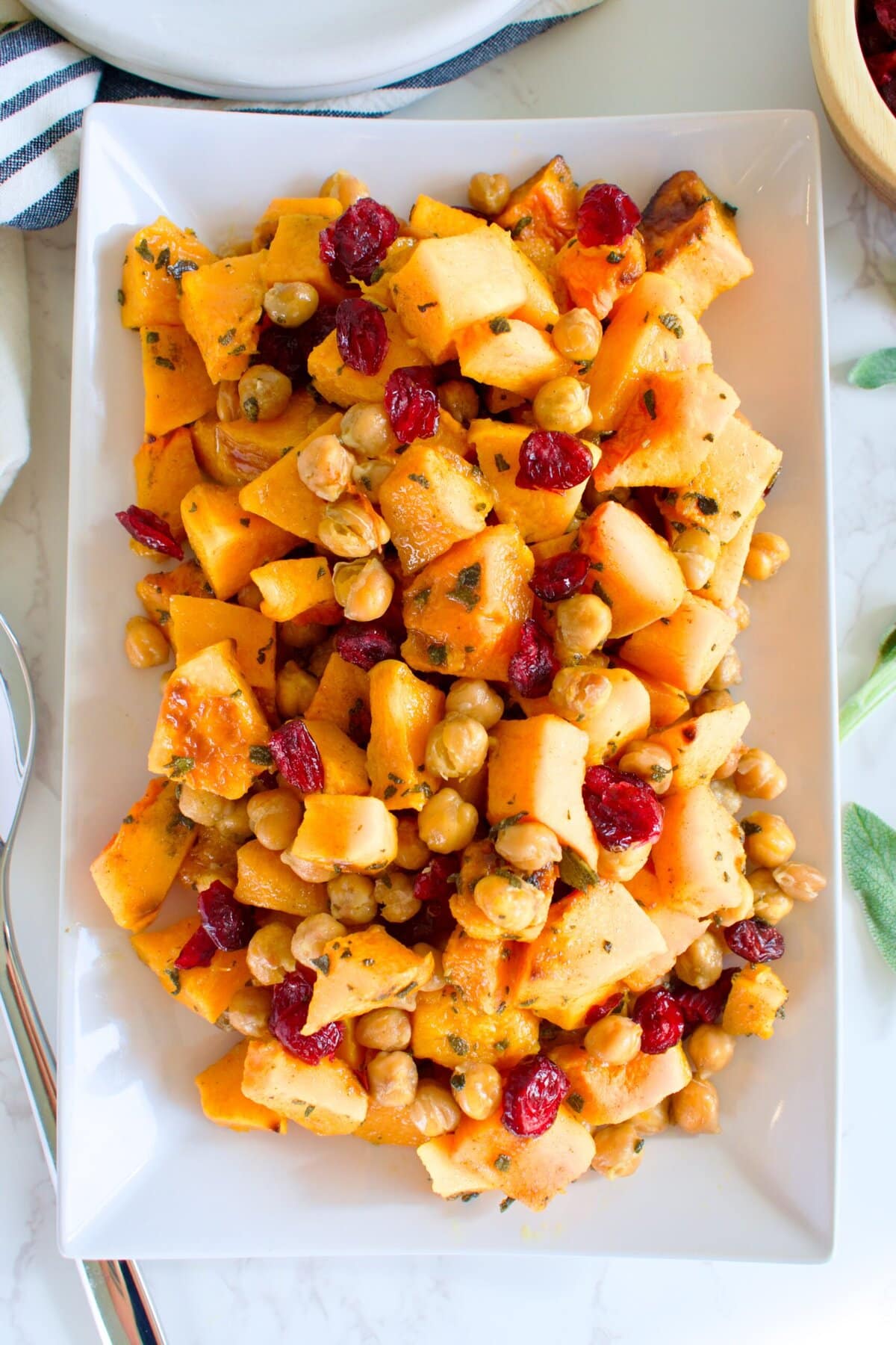 vegan roasted butternut squash with chickpeas