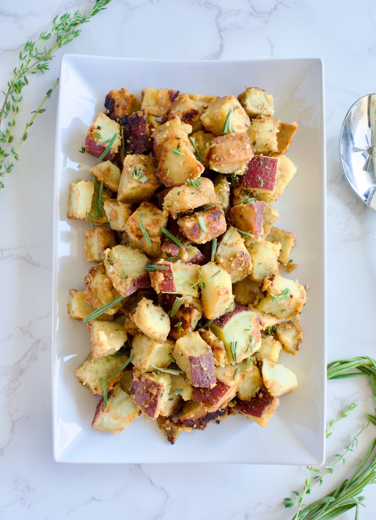 herbed Japanese sweet potatoes