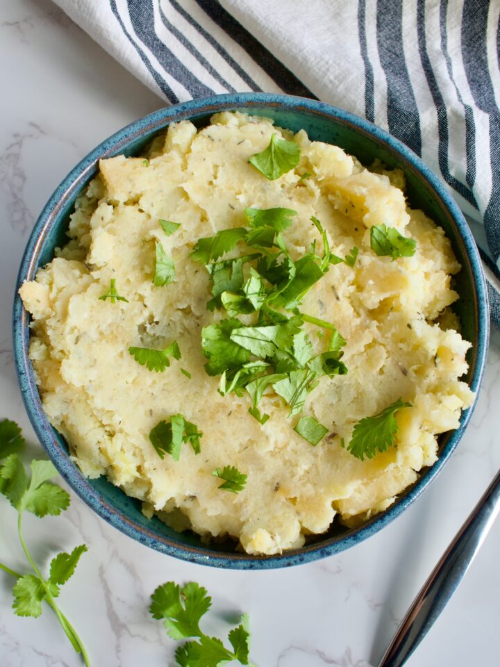 dairy free mashed rutabaga and white sweet potato