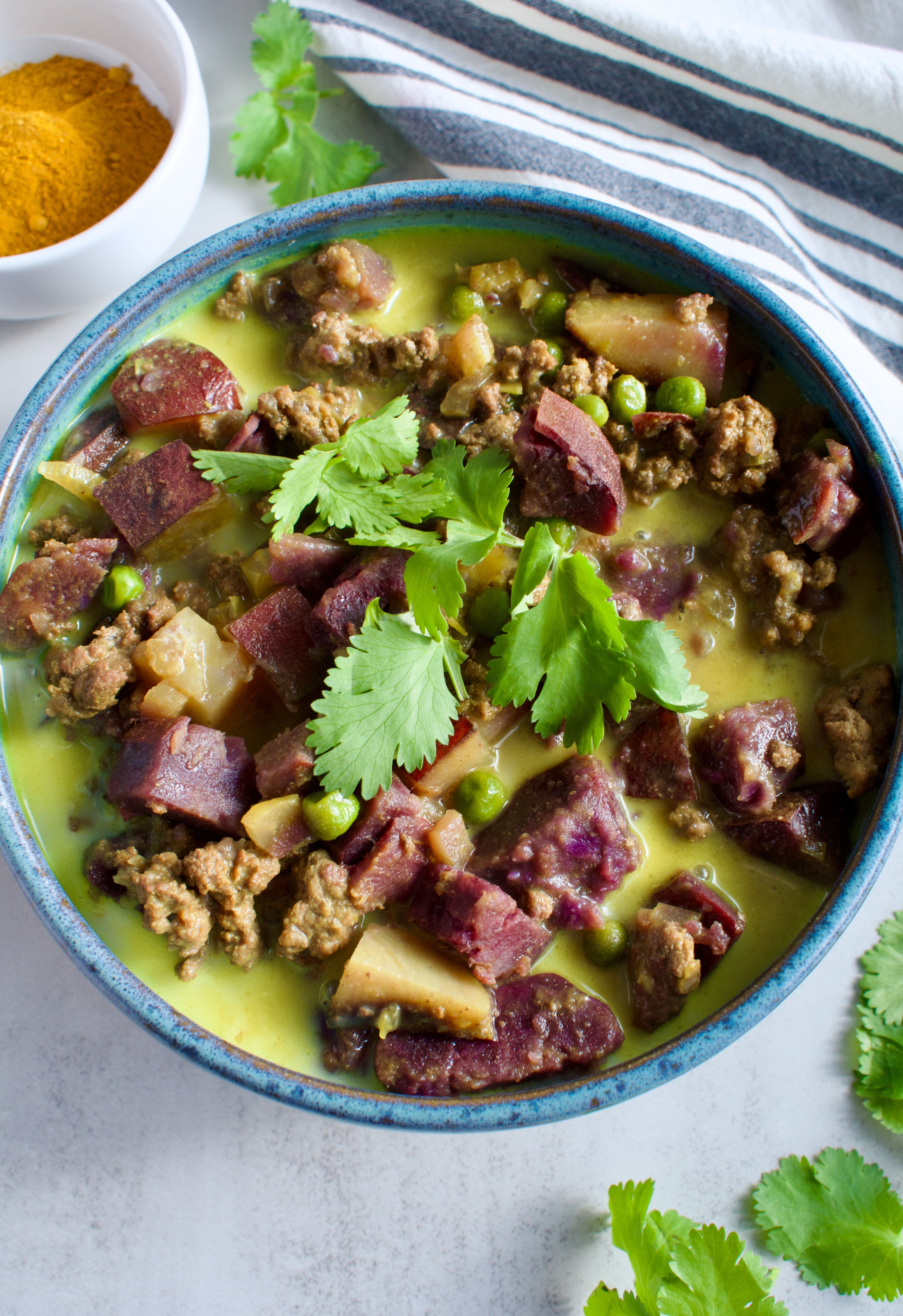 lamb and purple sweet potato curry